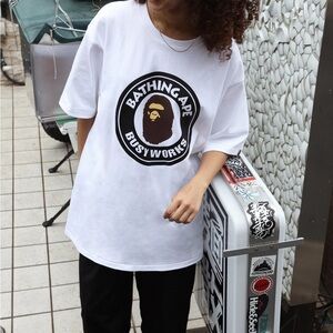 BAPE A Bathing Ape Busy Works Tee White | L